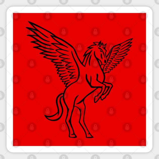 Simple Pegasus on Red Magnet by shaldesign